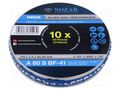Cutting wheel; Ø: 115mm; Øhole: 22.23mm; Disc thick: 1.2mm; 10pcs. NOZAR DIAMANTWERKZEUGE NOZAR-7335603-10P