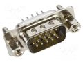 D-Sub HD; PIN: 15; socket; male; on PCBs; straight; THT; UNC 4-40 HARTING 09561617713