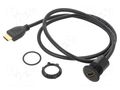 Adapter; for panel mounting,rear side nut; Body: black; 1÷10mm ONPOW HDMI-03-BK