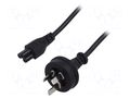 Cable; 3x0.75mm2; AS/NZS 3112 (I) plug,IEC C5 female; PVC; 1.8m SUNNY SUNNY-C5AUS18