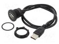 Adapter cable; USB A socket,USB A plug; USB 2.0; Len: 0.6m ONPOW USB-19C-BK