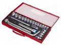 Wrenches set; 12-angles,socket spanner; Mounting: 1/2"; 24pcs. KING TONY KT-4024MR
