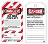 LOCK OUT TAG, PAPER, BLACK/RED ON WHITE WKT3