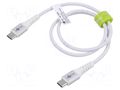 Cable; USB 2.0; USB C plug,both sides; 0.5m; white; silicone; 60W GOOBAY GOOBAY-70192
