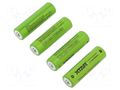 Re-battery: Li-Ion; AA; 1.5V; 1800mAh; Ø14.3x50.3mm; 4pcs. XTAR XTAR-1.5V1.8AH-AA