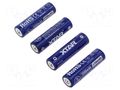 Re-battery: Li-Ion; AA; 1.5V; 2500mAh; Ø14.3x50.3mm; 4pcs. XTAR XTAR-1.5V2.5AH-AA