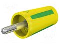 Connector: 4mm banana; adapter; 32A; yellow-green; nickel plated STÄUBLI A-SLK4-N-20