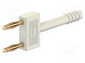 Connector: 2mm banana; stackable safety shunt; white; 46mm; 60VDC STÄUBLI KS2-10L-29