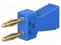 Connector: 2mm banana; stackable safety shunt; 10A; blue; 30.4mm STÄUBLI KS2-6L/A-23