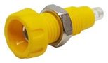 BANANA SOCKET, 10A, 4MM, PANEL, YELLOW 563-0700