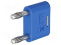 Connector: 4mm banana; 32A; 30VAC; 60VDC; blue; nickel plated STÄUBLI KS-4N-19-23