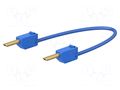 Test lead; 60VDC; 30VAC; 10A; non-insulated; Len: 0.3m; blue STÄUBLI LK2-F-03023