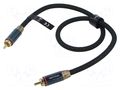 Cable; RCA plug,both sides; 0.5m; Plating: gold-plated; black VENTION BCTGD