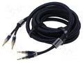 Cable; banana plug x2,both sides; 5m; Plating: gold-plated; black VENTION BLBLJ