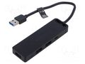 Hub USB; OTG,USB 3.0; LED status indicator; black; 0.15m; ABS VENTION CHVBB