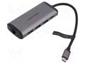 Hub USB; USB 3.0; grey; Number of ports: 8; 0.15m; ABS,aluminium VENTION CNDHB