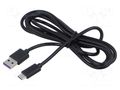Cable; USB 2.0; USB A plug,USB C plug; 1.5m; black; PVC; 60W; 3A SUNNY ECUAUCRC15
