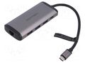 Hub USB; USB 3.0; grey; Number of ports: 9; 0.15m; ABS,aluminium VENTION THAHB