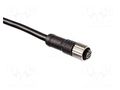 Connector: M12; plug; PIN: 8; female; 1m; IP68; 2A; straight; cables AMPHENOL LTW ASU-08BFFM-QL8B01