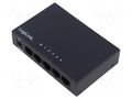 Switch Ethernet; DC socket,RJ45 socket x5; PnP,PoE (PoE); black LOGILINK NS0116