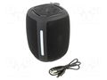 Speaker; black; microSD,USB A; Bluetooth 5.1; 85Hz÷20kHz; 10m GEMBIRD SPK-BT-LED-03-BK