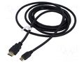 Cable; HDMI plug,mini HDMI plug; PVC; HDCP 2.2,HDMI 2.0; Len: 3m GOOBAY GOOBAY-74087