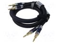 Cable; banana plug x2,both sides; 2m; Plating: gold-plated; black VENTION BLBLH