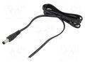 Cable; 2x0.5mm2; DC 5,5/2,5 plug; straight; black-grey,black; 1m POS POSDC-T-P25S-1.0