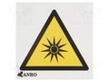 Safety sign; warning; self-adhesive folie; W: 50mm; H: 50mm ANRO IW/027/H2/F