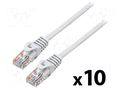 Patch cord; RJ45 plug,both sides; U/UTP; 5e; stranded; CCA; 3m; PVC LANBERG PCU5-20CC-0300-S