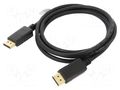 Cable; DisplayPort plug,both sides; PVC; 1.8m; black; Support: 4K LANBERG CA-DPDP10CC-0018BK