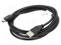 Cable; USB 2.0; USB A plug,USB B mini plug; gold-plated; 1.8m LANBERG CA-USBK10CC-0018BK