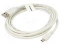 Cable; USB 2.0; USB A plug,USB B micro plug; gold-plated; 1.8m LANBERG CA-USBM10CC-0018W