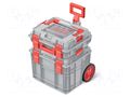 Chest; tool case; with wheels; grey; polymer; C BLOCK; 25kg; IP55 KISTENBERG KXCS454055-4C