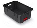 Container: transportation; polymer; black; 544x362x200mm; 50kg KISTENBERG KXB604020C-S411