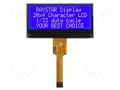 Display: LCD; alphanumeric; COG,STN Negative; 20x4; blue; LED; 1x12 RAYSTAR OPTRONICS RX2004C-BIW