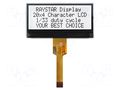 Display: LCD; alphanumeric; COG,FSTN Positive; 20x4; LED; PIN: 12 RAYSTAR OPTRONICS RX2004C-FHW