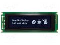 Display: LCD; graphical; 240x64; FSTN Negative; 180x65x12.3mm; LED RAYSTAR OPTRONICS RG24064A-TIW-V