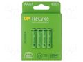 Re-battery: Ni-MH; AAA,R3; 1.2V; 650mAh; ReCyko; blister; Ready2Use GP ACCU-65AAAHCE-GPB4