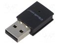 PC extension card: WiFi network; USB A plug; USB 2.0; black QOLTEC QOLTEC-57007