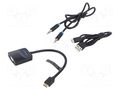 Converter; 0.15m; black; Support: 1080p; black; ABS VENTION AGABB