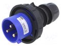 Connector: AC supply; plug; male; 32A; 250VAC; Shark; IEC 60309 PCE 02392-6