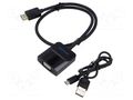 Converter; HDMI plug,Jack 3.5mm socket,VGA female; 0.5m; black VENTION 42451