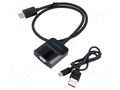Converter; HDMI plug,Jack 3.5mm socket,VGA female; 0.5m; black VENTION 42451