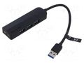 Hub USB; USB 3.0; PnP,LED status indicator; black; 0.15m; ABS VENTION CHIBB