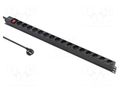 Plug socket strip: protective; Sockets: 16; 250VAC; 16A; black QOLTEC QS-54605