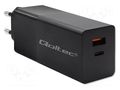 Power supply: switching; mains,plug-in; 5VDC,; 5A; 100W; GaN QOLTEC ZSI-52382
