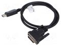 Cable; DisplayPort plug,DVI-D (24+1) plug; DisplayPort 1.2 LANBERG CA-DPDV10CU-0010BK