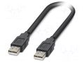 Cable; USB 2.0; USB A plug,both sides; 0.3m; black; Cu; PVC PHOENIX CONTACT 1333130