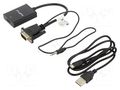 Adapter; HDMI socket,Jack 3.5mm 3pin plug,VGA male; 0.2m; black LANBERG AD-0021-BK